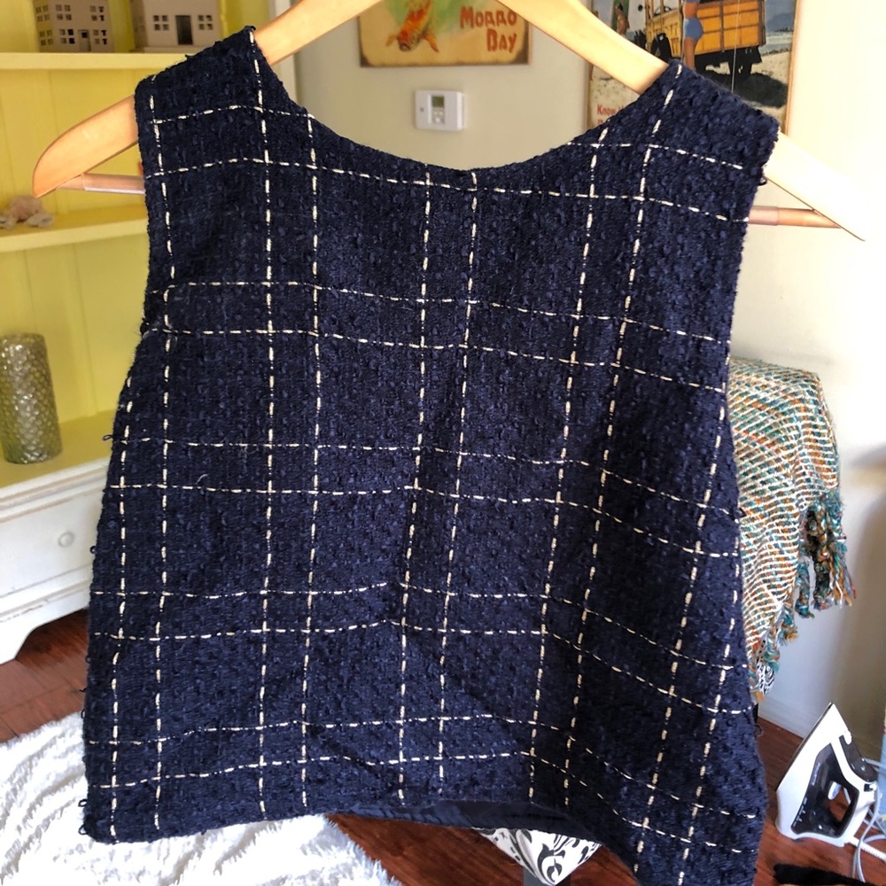 Forever 21 Navy Plaid Top
